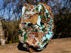 Natural Large Drusy Coated Chrysocolla Specimen with Crystalline Malachite on Copper Dolomite x 1 From Lupoto Mine, Congo - Toprock Gemstones and Minerals 