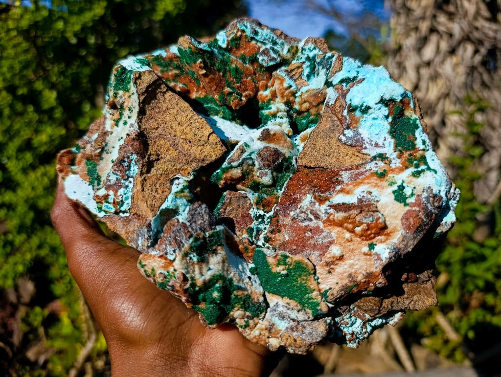 Natural Large Drusy Coated Chrysocolla Specimen with Crystalline Malachite on Copper Dolomite x 1 From Lupoto Mine, Congo - Toprock Gemstones and Minerals 