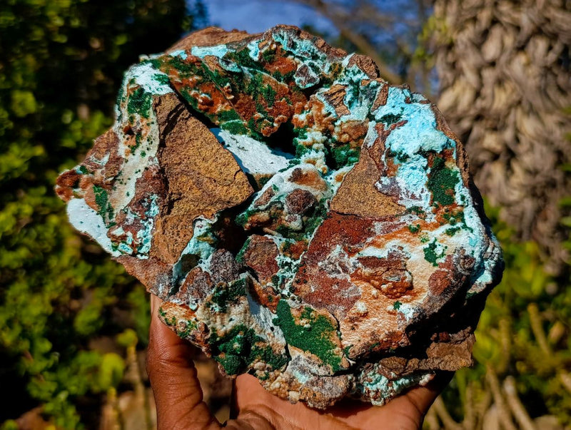Natural Large Drusy Coated Chrysocolla Specimen with Crystalline Malachite on Copper Dolomite x 1 From Lupoto Mine, Congo - Toprock Gemstones and Minerals 