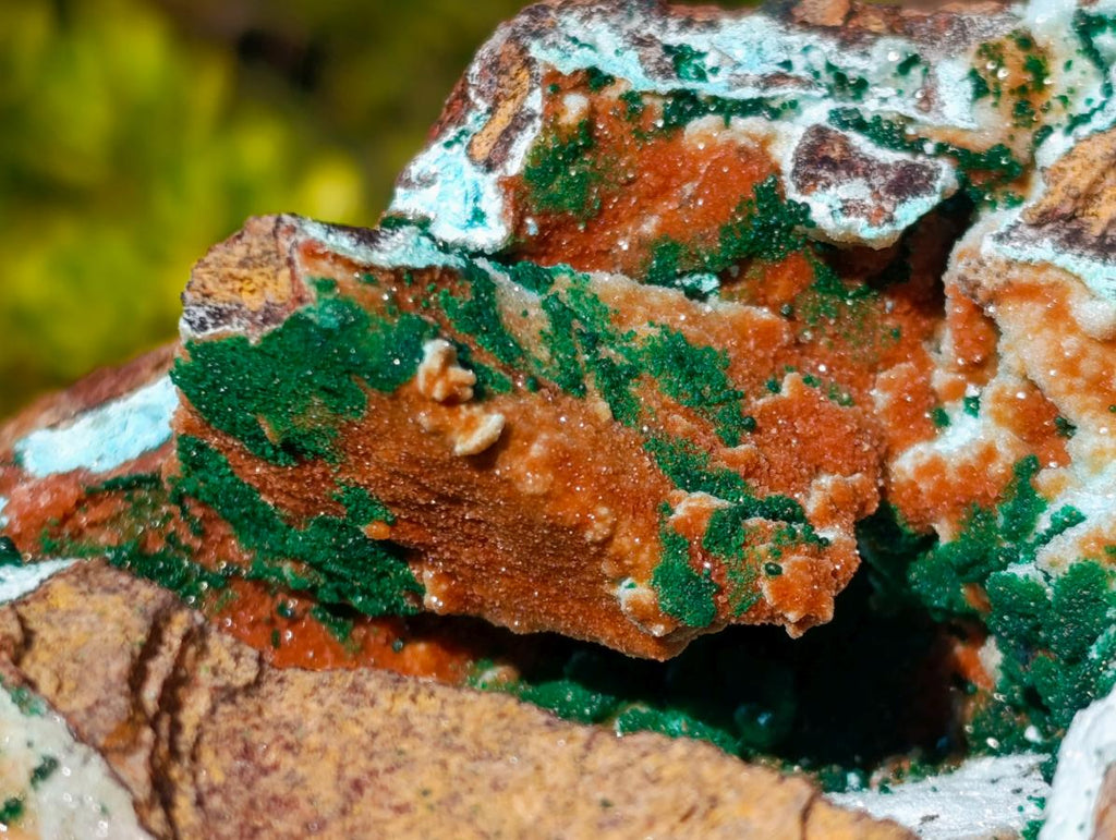 Natural Large Drusy Coated Chrysocolla Specimen with Crystalline Malachite on Copper Dolomite x 1 From Lupoto Mine, Congo - Toprock Gemstones and Minerals 