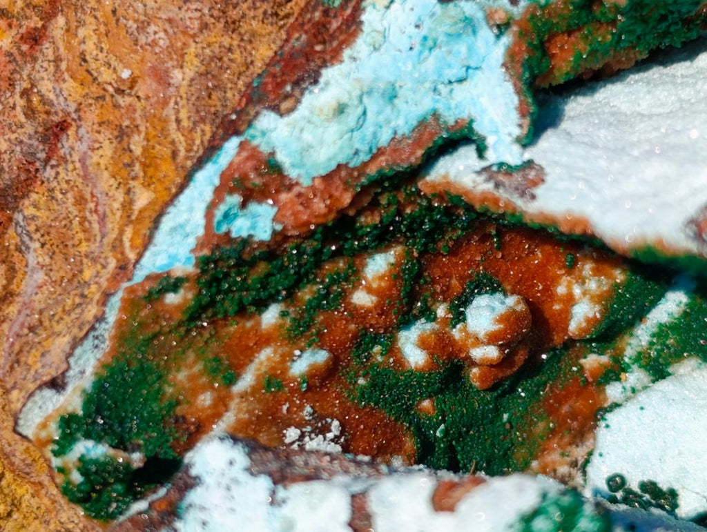 Natural Large Drusy Coated Chrysocolla Specimen with Crystalline Malachite on Copper Dolomite x 1 From Lupoto Mine, Congo - Toprock Gemstones and Minerals 