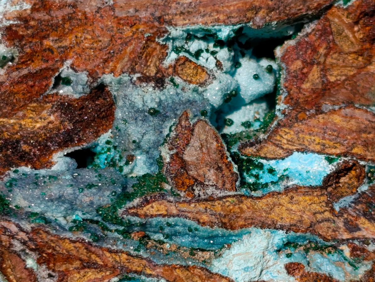 Natural Large Drusy Coated Chrysocolla Specimen with Crystalline Malachite on Copper Dolomite x 1 From Lupoto Mine, Congo - Toprock Gemstones and Minerals 