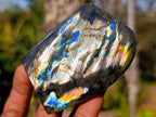 Polished Spectrolite Labradorite Standing Display Pieces x 3 From Madagascar - Toprock Gemstones and Minerals 