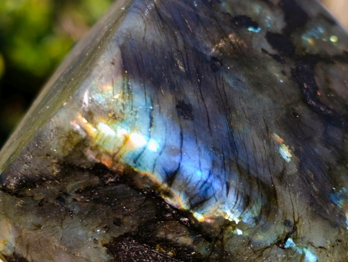 Polished Spectrolite Labradorite Standing Display Pieces x 3 From Madagascar - Toprock Gemstones and Minerals 
