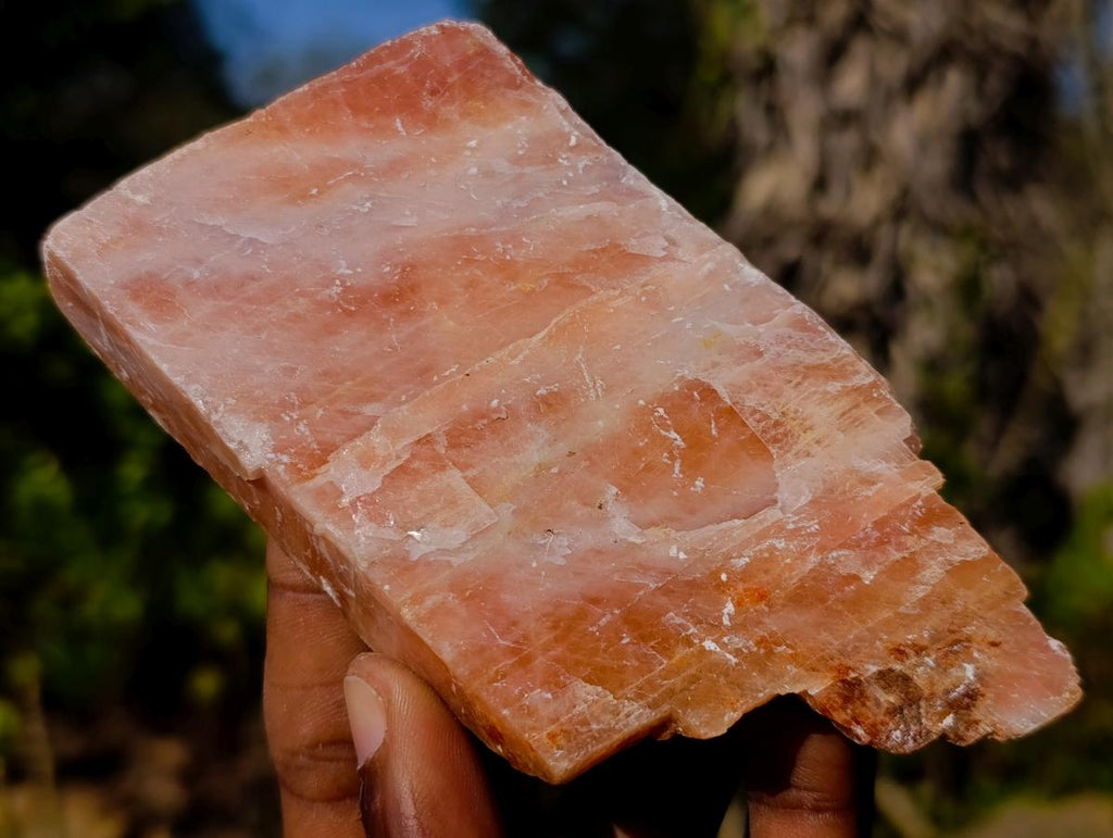 Natural Rhombohedral Sunset Orange Calcite Specimens x 6 From Spitzkop, Namibia - Toprock Gemstones and Minerals 