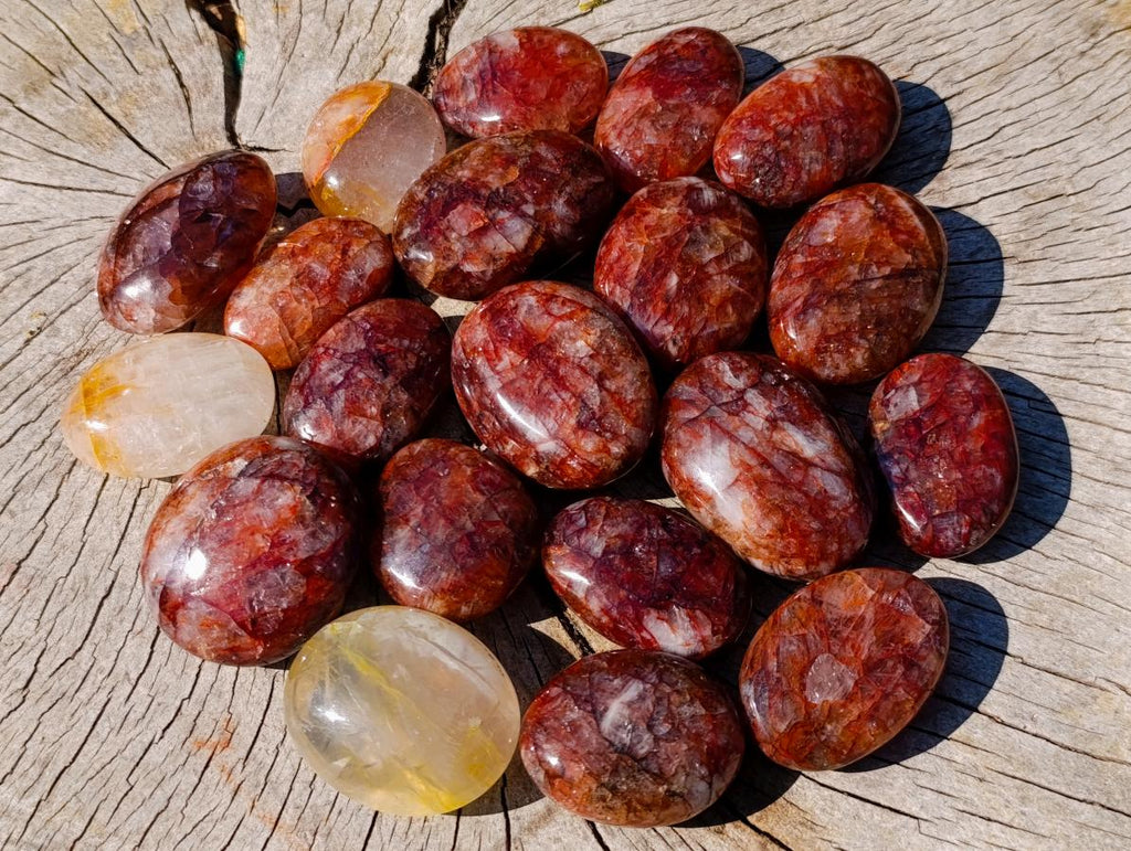Polished Mini Red Hematoid Quartz Palm Stones x 20 From Ambatondrazaka, Madagascar - Toprock Gemstones and Minerals 