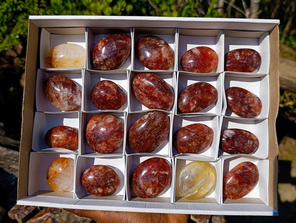 Polished Mini Red Hematoid Quartz Palm Stones x 20 From Ambatondrazaka, Madagascar - Toprock Gemstones and Minerals 
