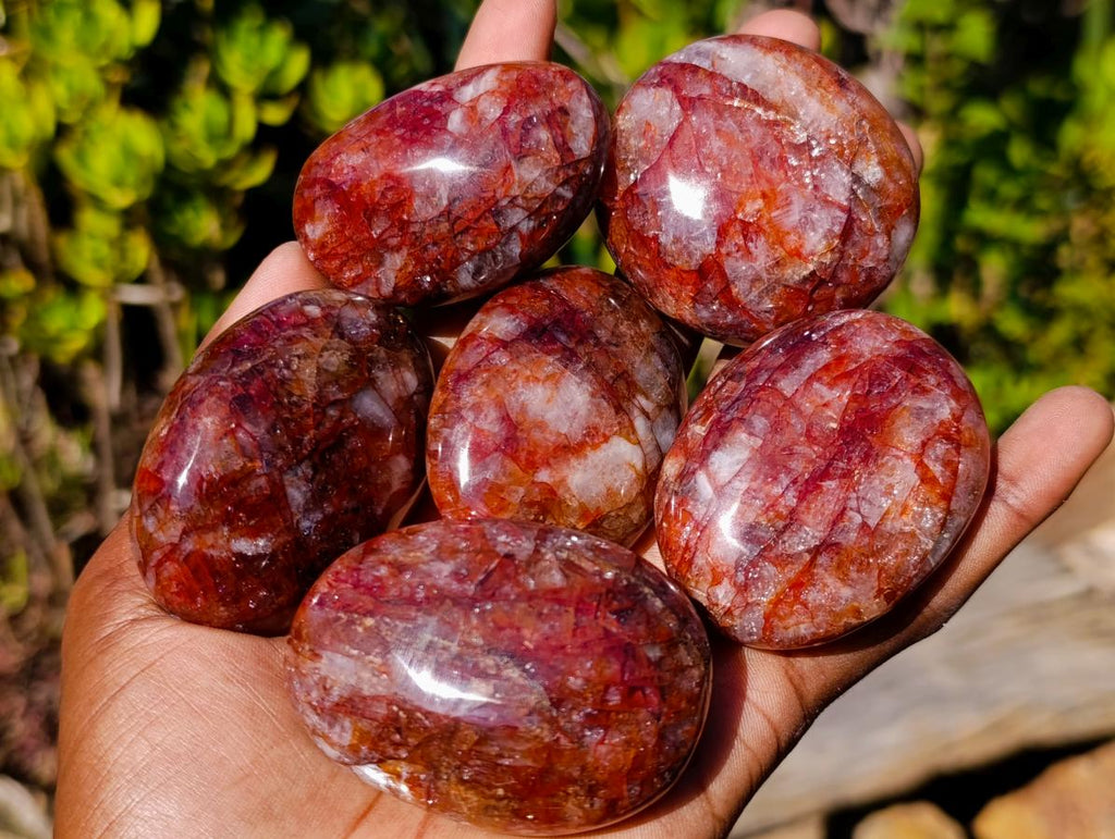 Polished Mini Red Hematoid Quartz Palm Stones x 20 From Ambatondrazaka, Madagascar - Toprock Gemstones and Minerals 