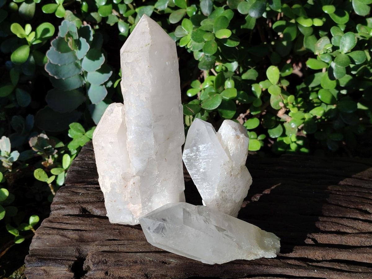 Natural Cascading "Anananas" Candle Quartz Crystals x 3 From Antsirabe, Madagascar - Toprock Gemstones and Minerals 