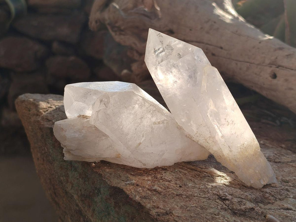 Natural Cascading "Anananas" Candle Quartz Crystals x 3 From Antsirabe, Madagascar - Toprock Gemstones and Minerals 