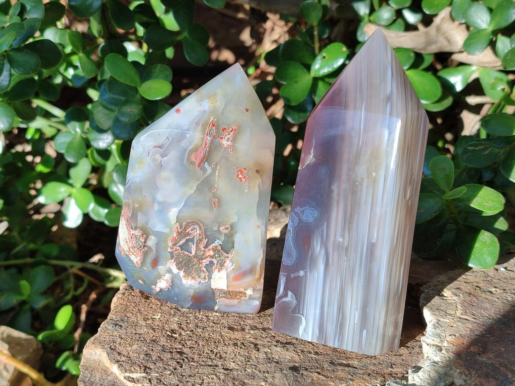 Polished Strawberry Agate Display Crystals x 3 From Mozambique - Toprock Gemstones and Minerals 