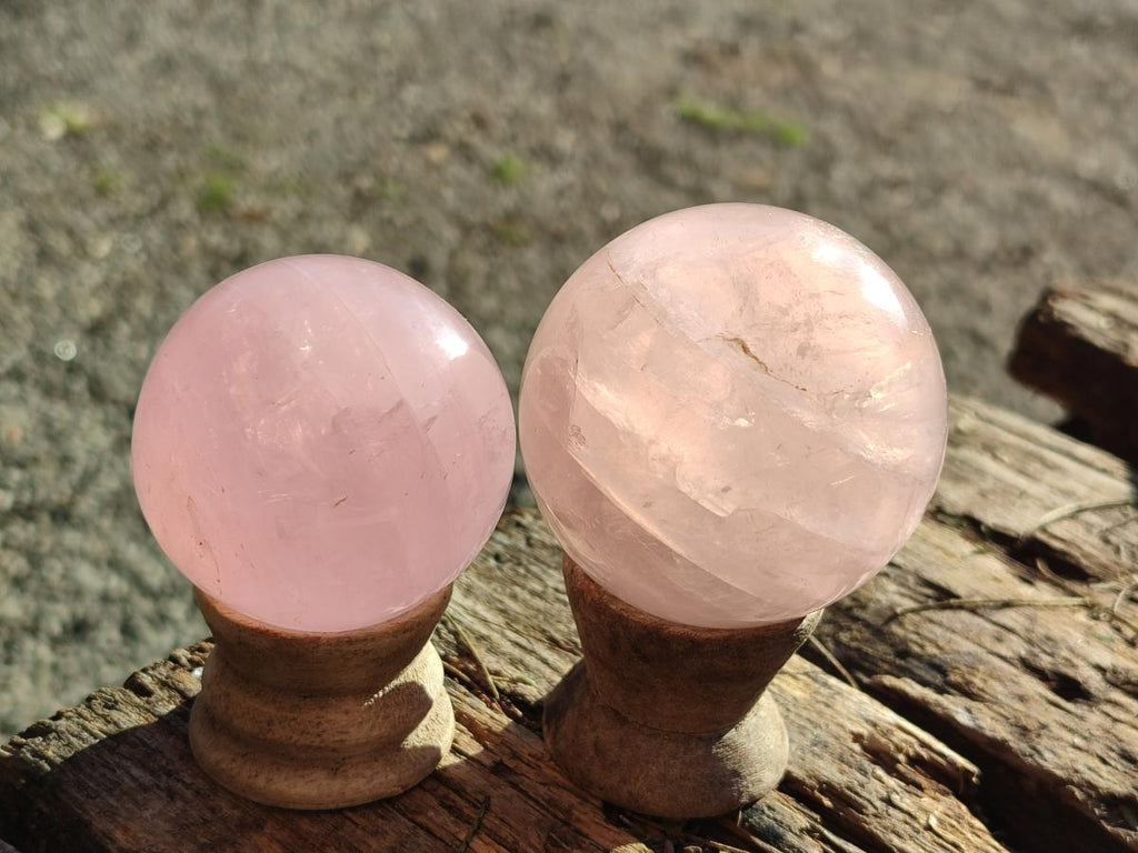 Polished Gemmy Star Rose Quartz Spheres x 4 From Madagascar - Toprock Gemstones and Minerals 