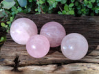 Polished Gemmy Star Rose Quartz Spheres x 4 From Madagascar - Toprock Gemstones and Minerals 