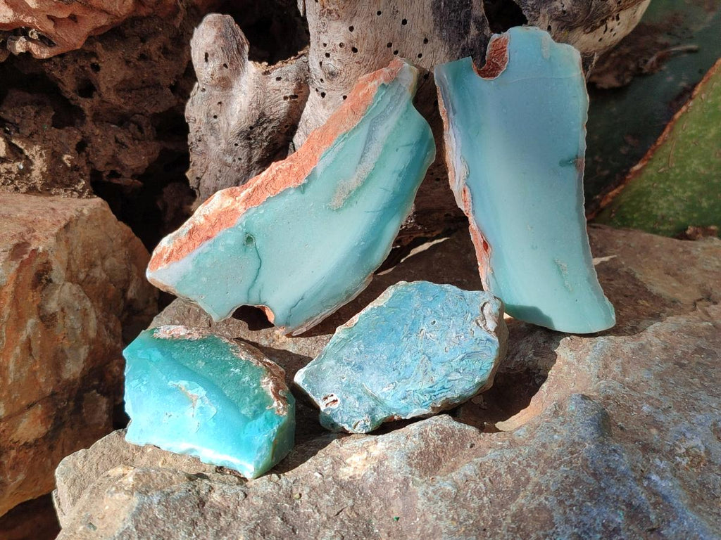 Polished One Side Great Dyke Mtorolite Chrysoprase Slices x 15 From Great Dyke Mountain Range, Zimbabwe - Toprock Gemstones and Minerals 