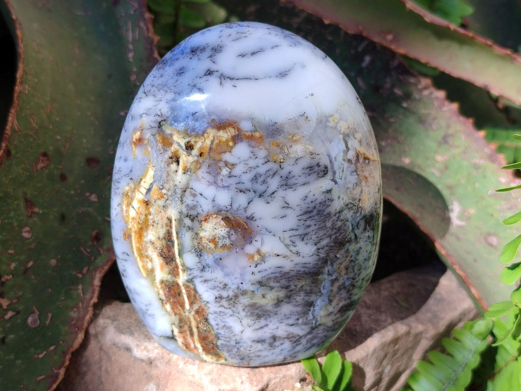Polished Fluorescent Dendritic White Opal Standing Display Pieces x 3 From Moralambo, Madagascar - Toprock Gemstones and Minerals 