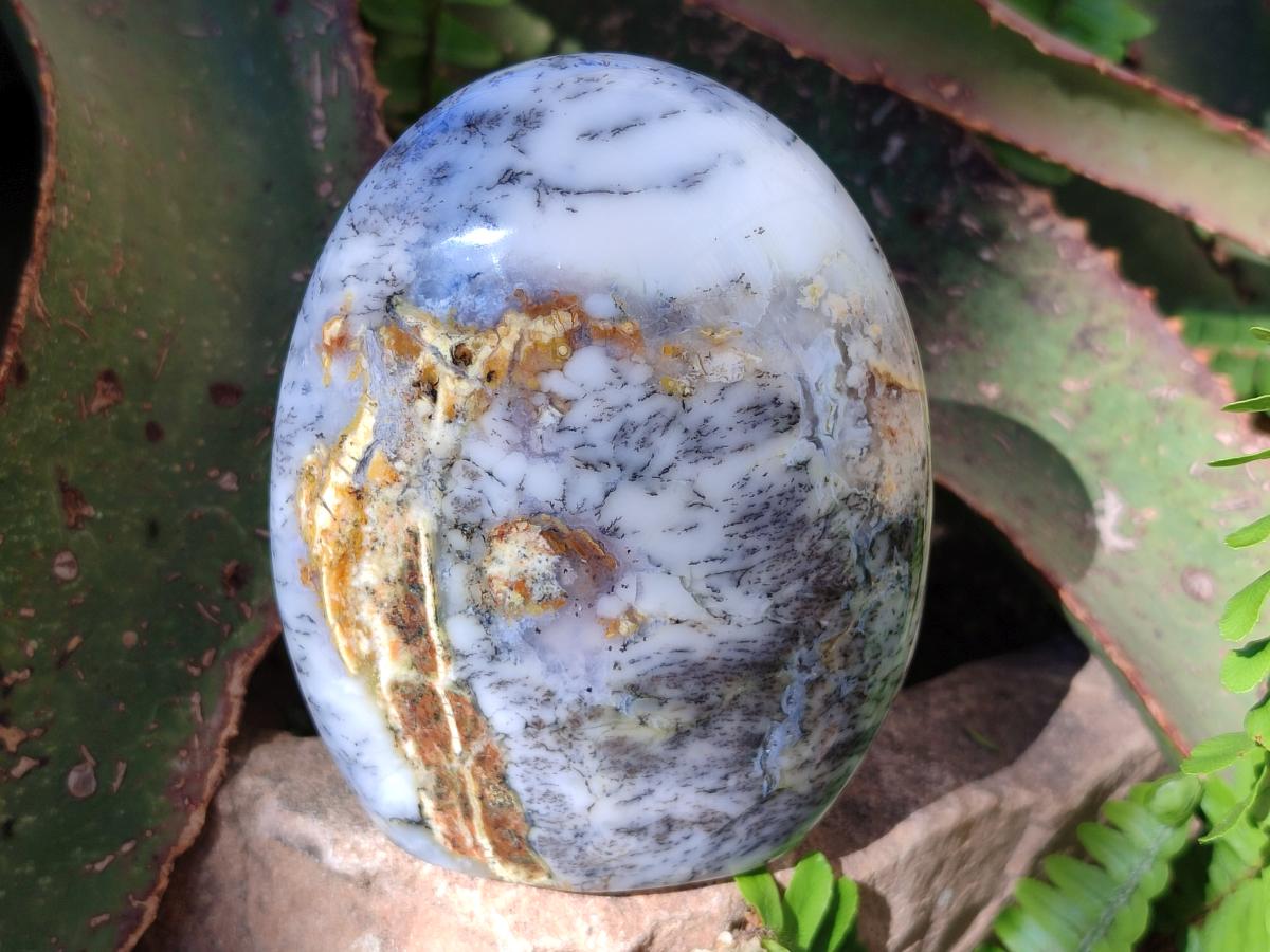 Polished Fluorescent Dendritic White Opal Standing Display Pieces x 3 From Moralambo, Madagascar - Toprock Gemstones and Minerals 