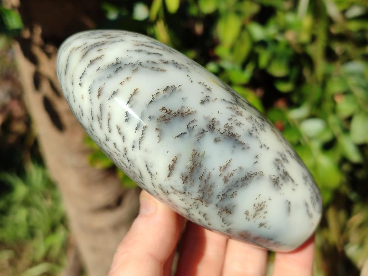 Polished Fluorescent Dendritic White Opal Standing Display Pieces x 3 From Moralambo, Madagascar - Toprock Gemstones and Minerals 
