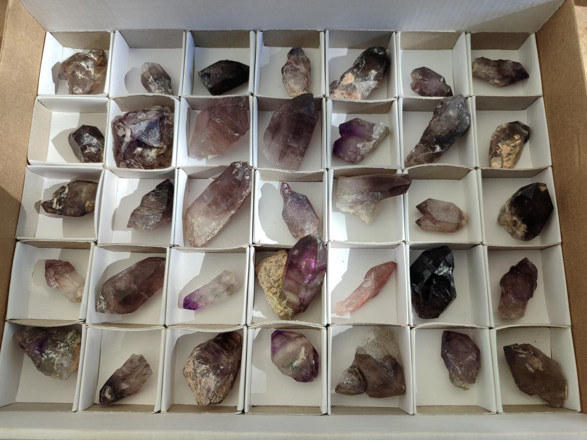 Natural Window Amethyst Crystals x 35 From Chiredzi, Zimbabwe - Toprock Gemstones and Minerals 