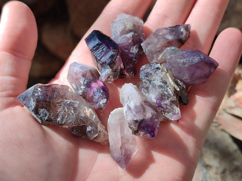 Natural Window Amethyst Crystals x 35 From Chiredzi, Zimbabwe - Toprock Gemstones and Minerals 