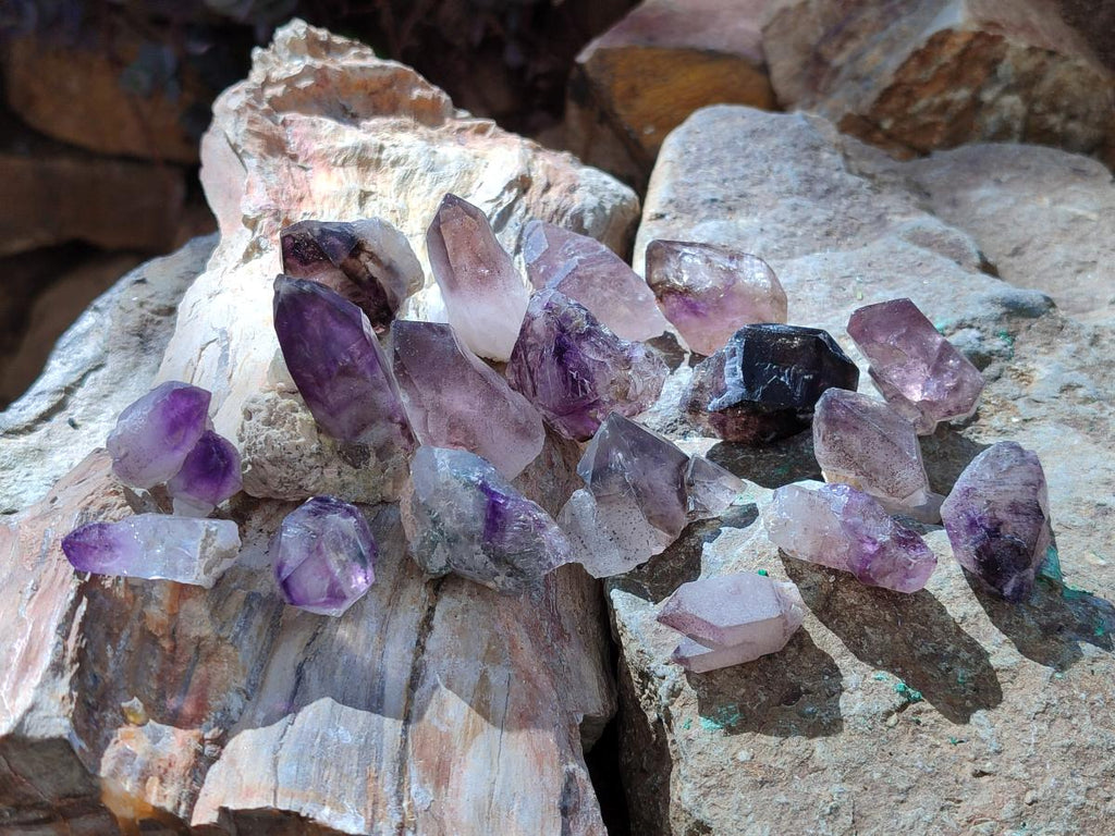 Natural Window Amethyst Crystals x 35 From Chiredzi, Zimbabwe - Toprock Gemstones and Minerals 