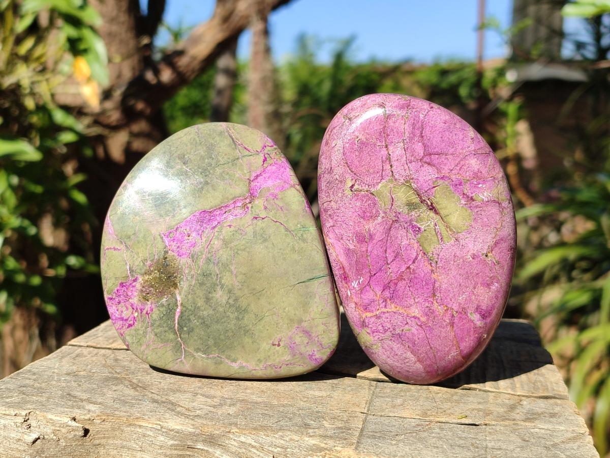 Polished Stichtite Free Forms x 4 From Barberton, South Africa - Toprock Gemstones and Minerals 