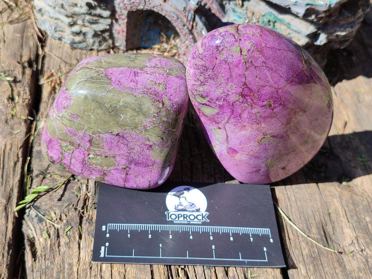 Polished Stichtite Free Forms x 4 From Barberton, South Africa - Toprock Gemstones and Minerals 