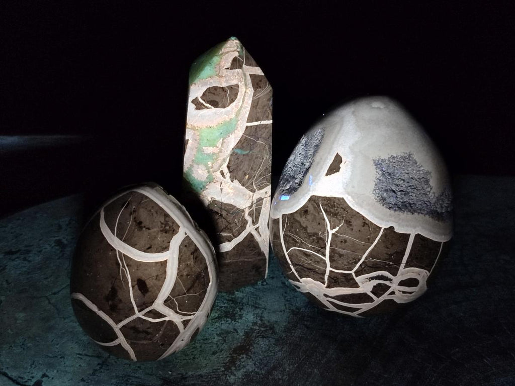 Polished and Natural Septerye Mix Set x 3 From Mahajanga, Madagascar - Toprock Gemstones and Minerals 