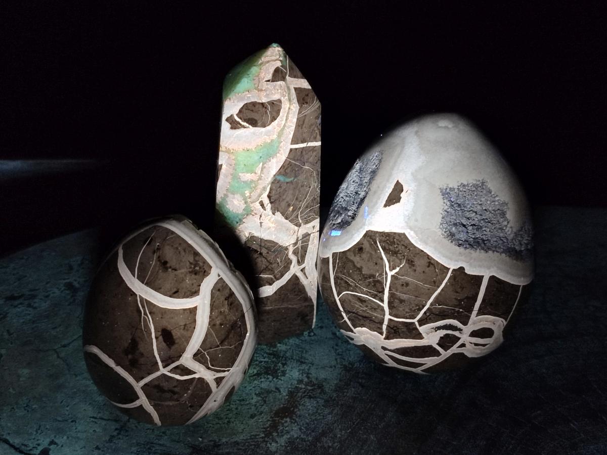 Polished and Natural Septerye Mix Set x 3 From Mahajanga, Madagascar - Toprock Gemstones and Minerals 