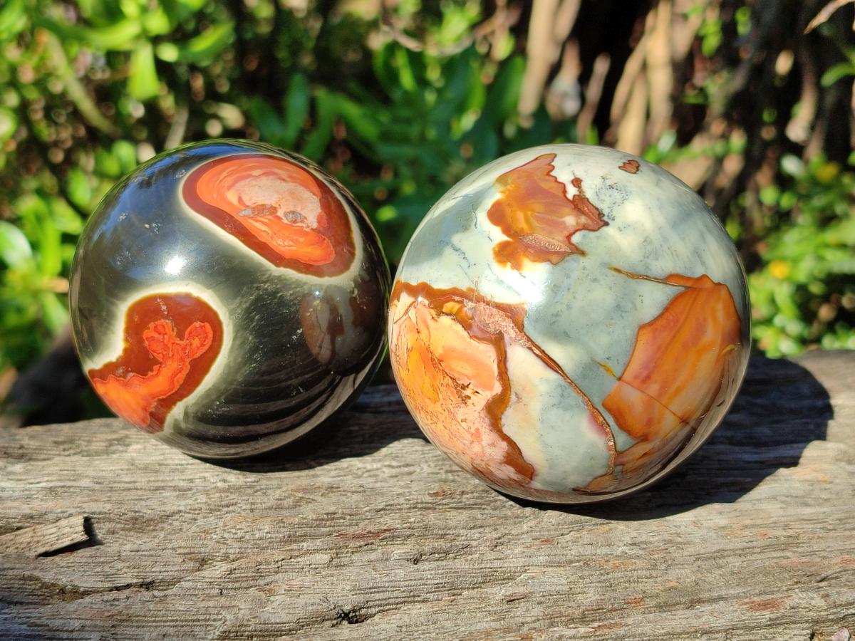 Polished Polychrome Jasper Spheres x 6 From Androka, Madagascar - Toprock Gemstones and Minerals 