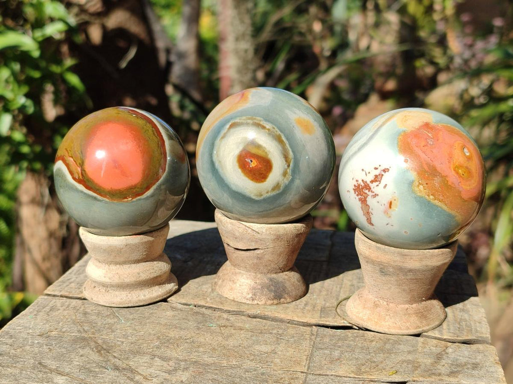 Polished Polychrome Jasper Spheres x 6 From Androka, Madagascar - Toprock Gemstones and Minerals 