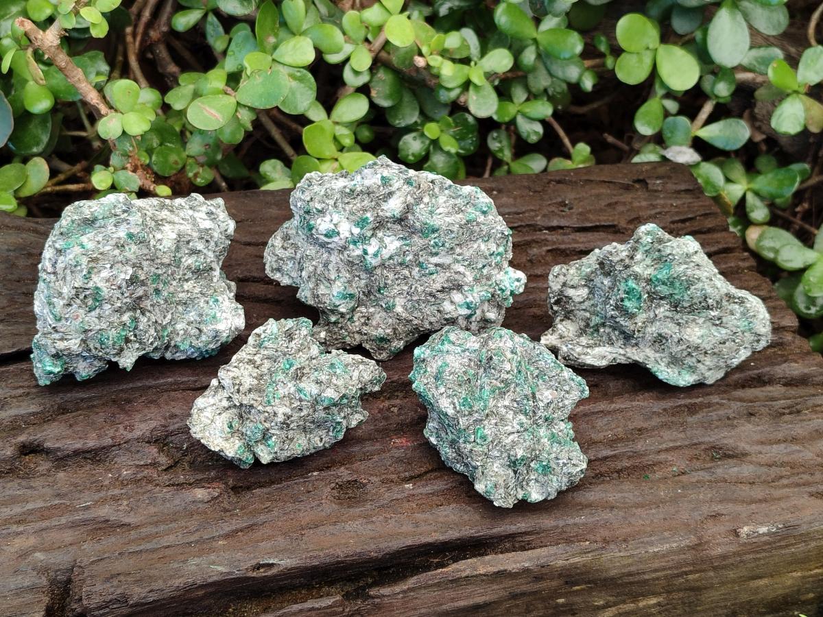 Natural Emerald Mica 'Mutokolite' Cobbed Specimens x 5 From Mutoko, Zimbabwe - Toprock Gemstones and Minerals 