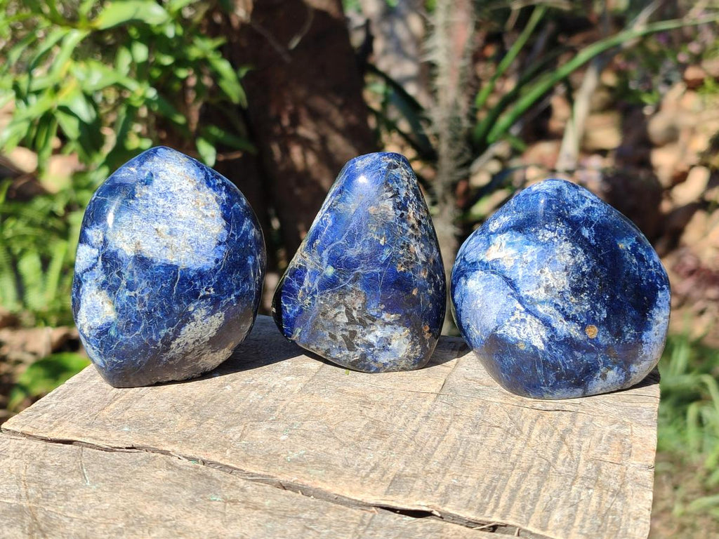 Polished Dumortierite Standing Display Pieces x 7 From Madagascar - Toprock Gemstones and Minerals 