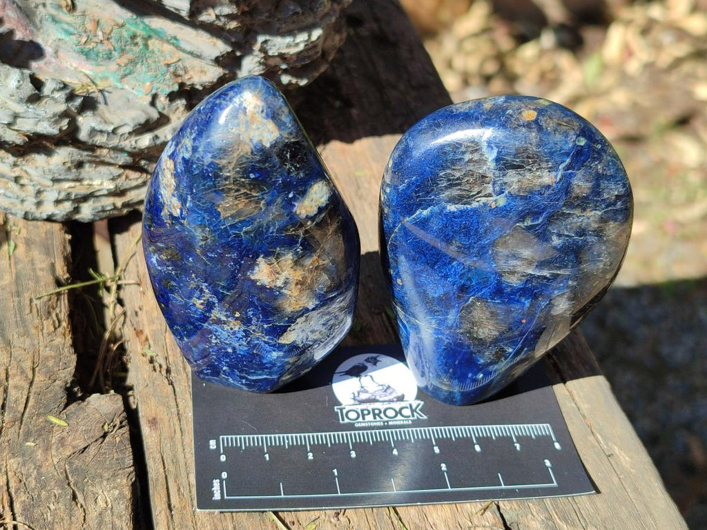 Polished Dumortierite Standing Display Pieces x 7 From Madagascar - Toprock Gemstones and Minerals 