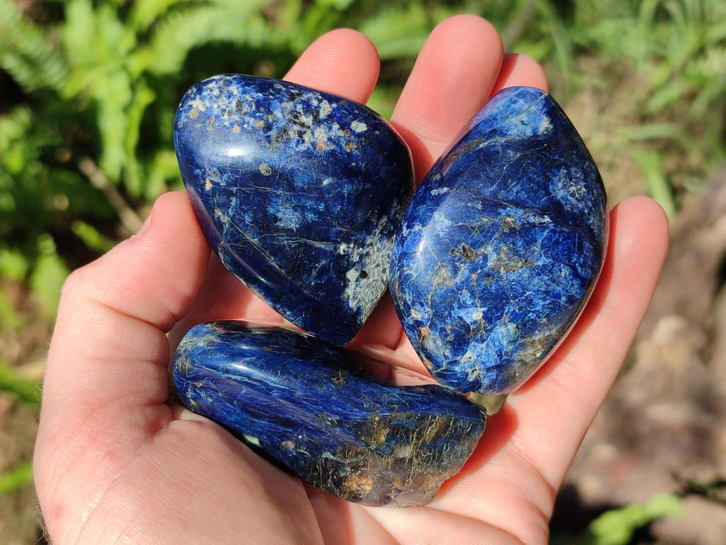 Polished Dumortierite Standing Display Pieces x 7 From Madagascar - Toprock Gemstones and Minerals 