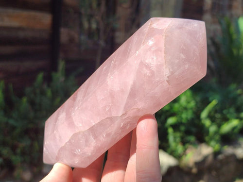 Polished Double Terminated Gemmy Rose Quartz Crystals x 6 From Madagascar - Toprock Gemstones and Minerals 