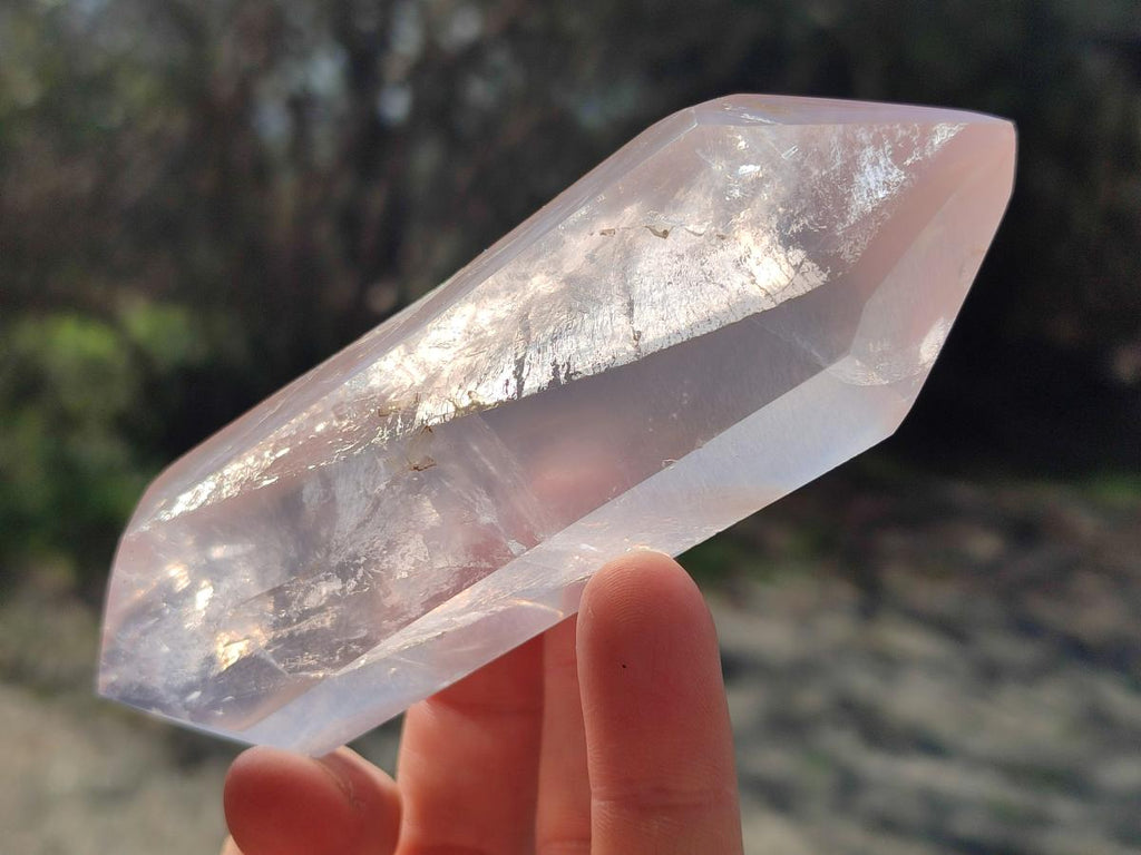 Polished Double Terminated Gemmy Rose Quartz Crystals x 6 From Madagascar - Toprock Gemstones and Minerals 