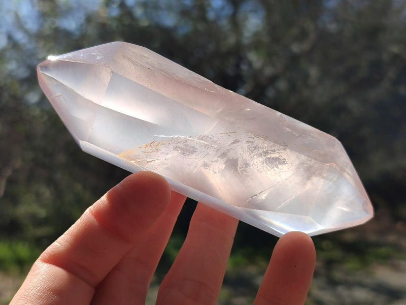 Polished Double Terminated Gemmy Rose Quartz Crystals x 6 From Madagascar - Toprock Gemstones and Minerals 