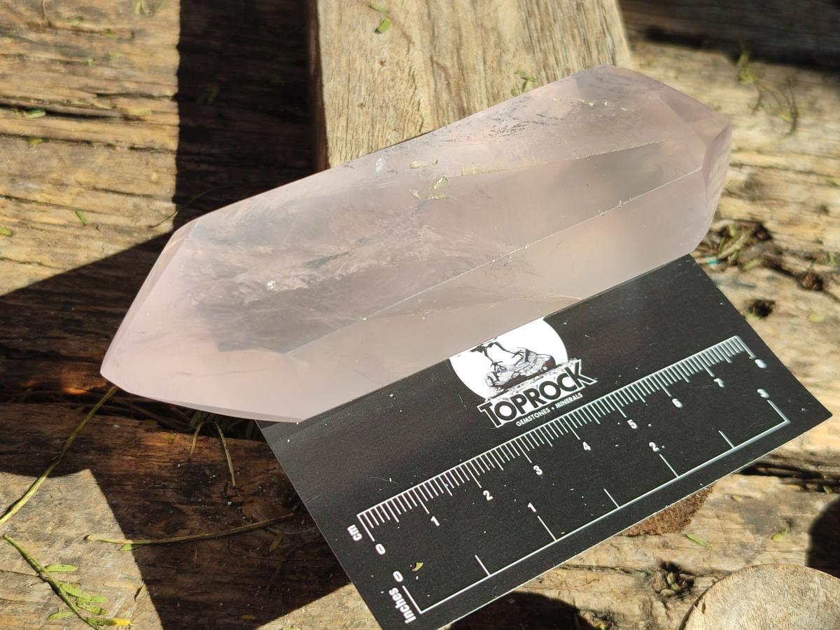 Polished Double Terminated Gemmy Rose Quartz Crystals x 6 From Madagascar - Toprock Gemstones and Minerals 