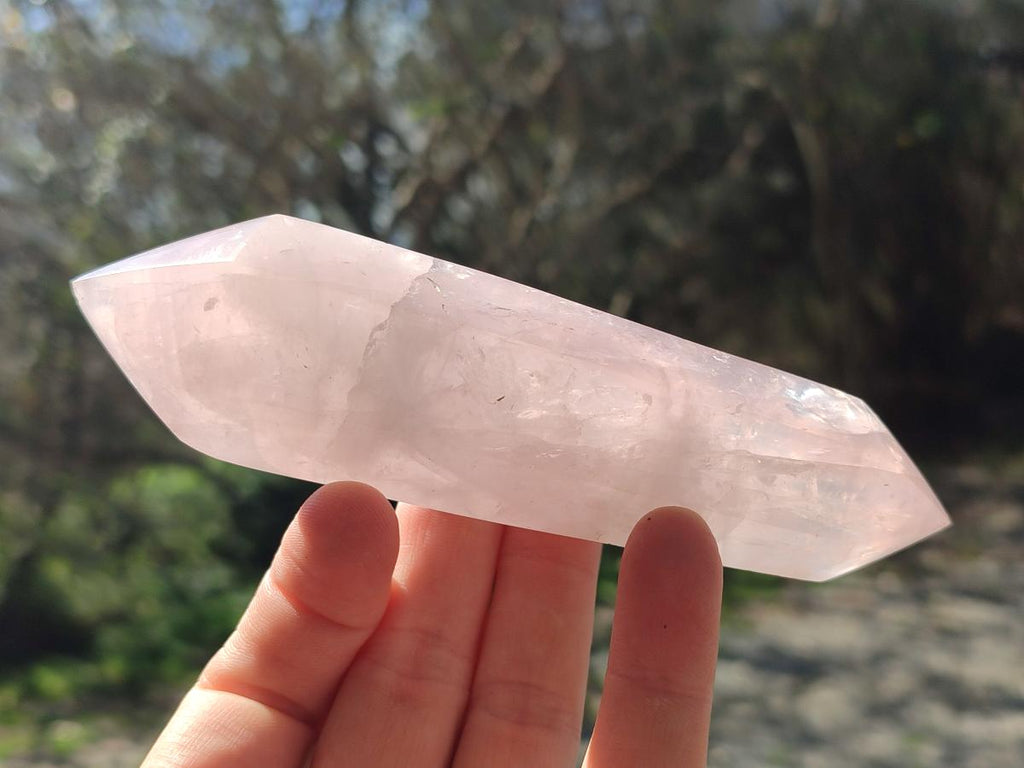 Polished Double Terminated Gemmy Rose Quartz Crystals x 6 From Madagascar - Toprock Gemstones and Minerals 