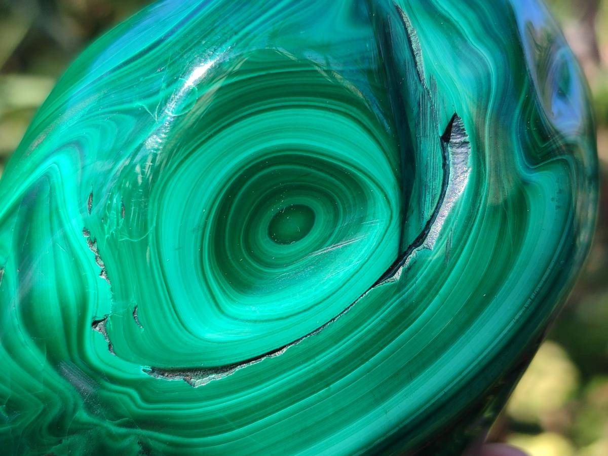 Polished Flower Banded Malachite Free Forms x 3 From Congo - Toprock Gemstones and Minerals 