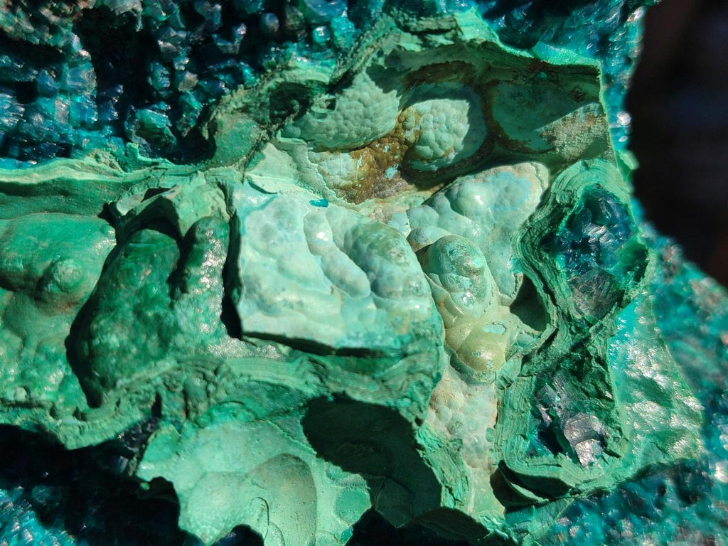Natural Dioptase Specimens with Malachite and Chrysocolla on Dolomite Matrix x 2 From Mashamba East Mine, Congo - Toprock Gemstones and Minerals 