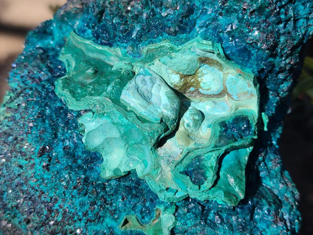 Natural Dioptase Specimens with Malachite and Chrysocolla on Dolomite Matrix x 2 From Mashamba East Mine, Congo - Toprock Gemstones and Minerals 