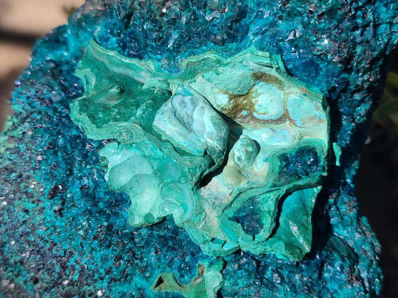 Natural Dioptase Specimens with Malachite and Chrysocolla on Dolomite Matrix x 2 From Mashamba East Mine, Congo - Toprock Gemstones and Minerals 
