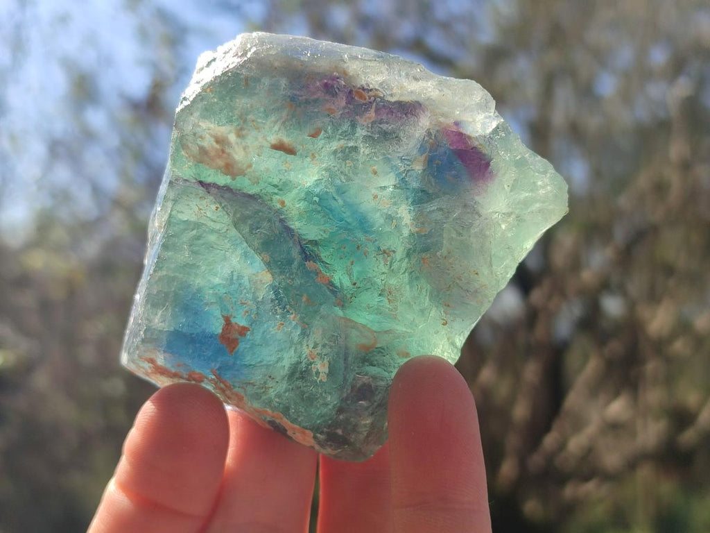 Natural Watermelon Fluorite Cobbed Specimens x 6 From Uis, Namibia - Toprock Gemstones and Minerals 