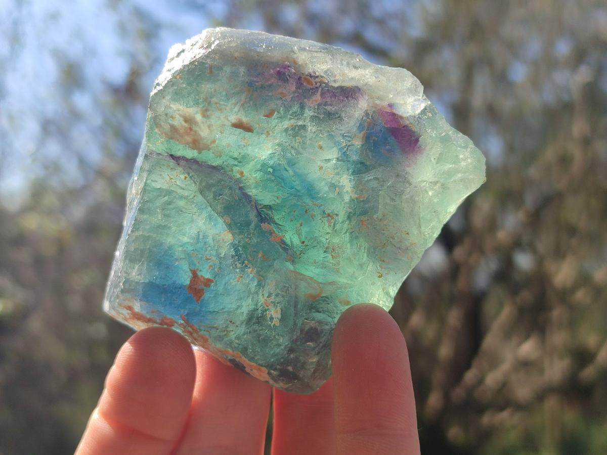 Natural Watermelon Fluorite Cobbed Specimens x 6 From Uis, Namibia - Toprock Gemstones and Minerals 