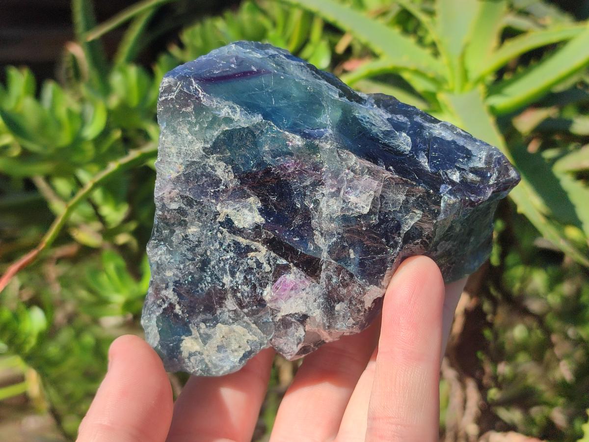 Natural Watermelon Fluorite Cobbed Specimens x 6 From Uis, Namibia - Toprock Gemstones and Minerals 