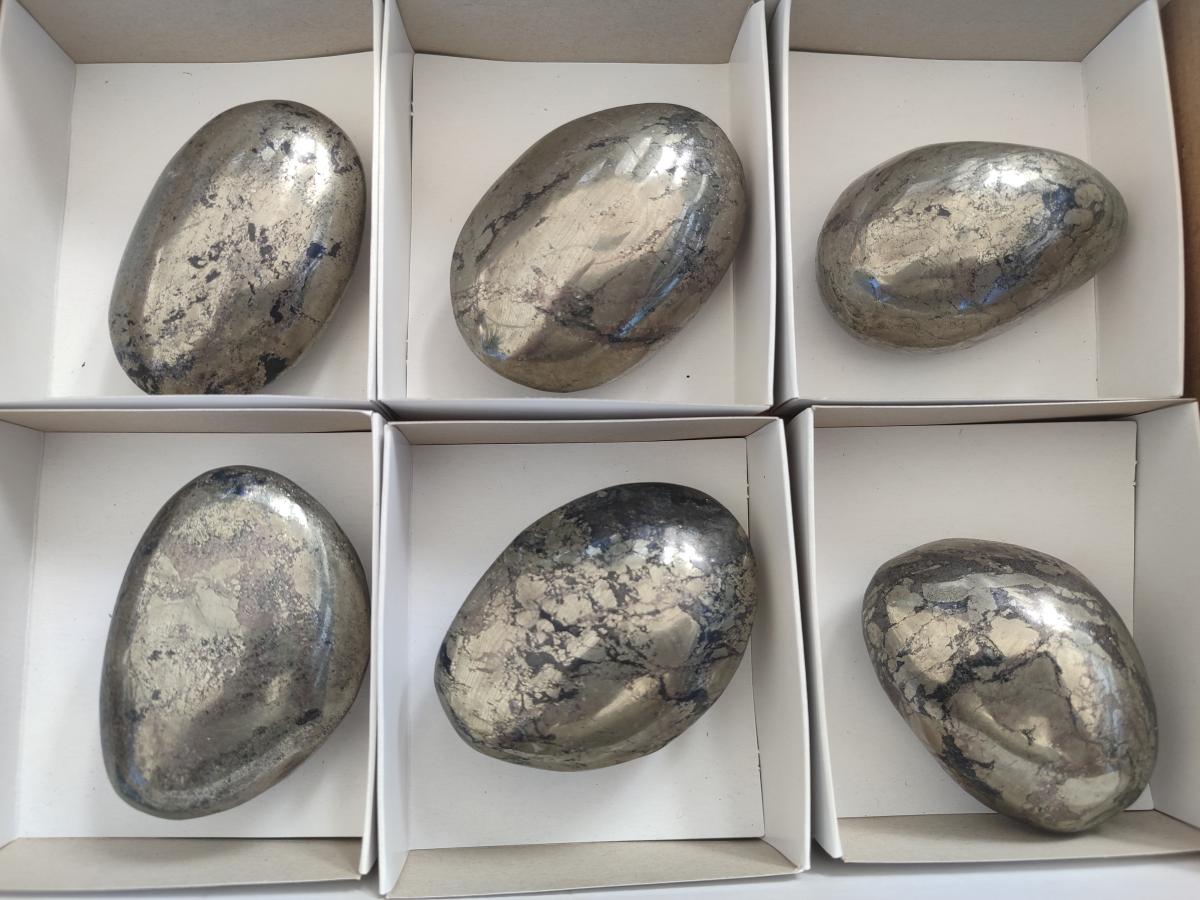 Polished Basalt Pharaoh Stone Free Forms x 6 From Iron Duke Mine, Zimbabwe - Toprock Gemstones and Minerals 