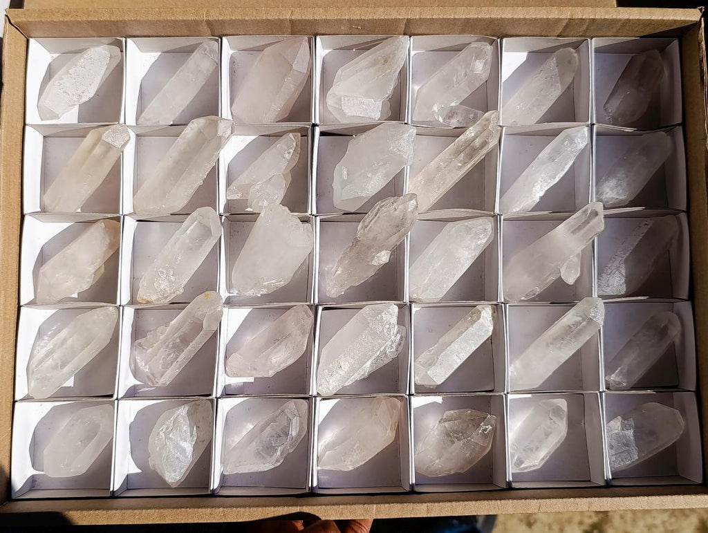 Natural Double Terminated Malagasy Quartz Crystals x 35 From Madagascar - Toprock Gemstones and Minerals 