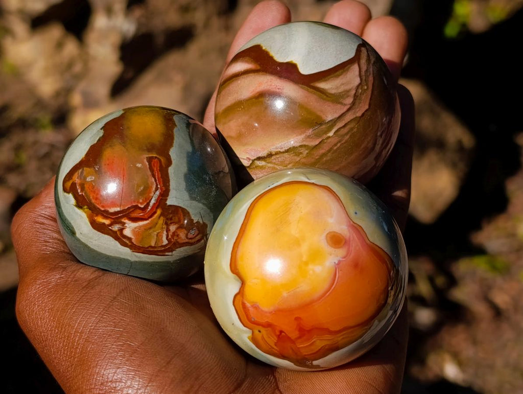 Polished Polychrome Jasper Spheres x 12 From Androka, Madagascar - Toprock Gemstones and Minerals 