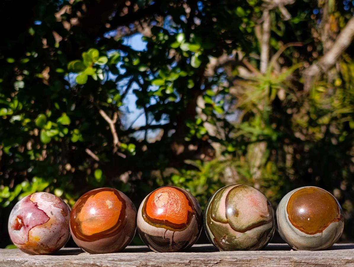 Polished Polychrome Jasper Spheres x 12 From Androka, Madagascar - Toprock Gemstones and Minerals 
